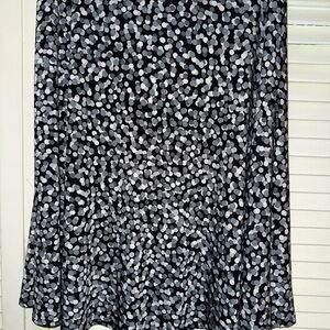 George Black and White Patterned A-Line Skirt size large